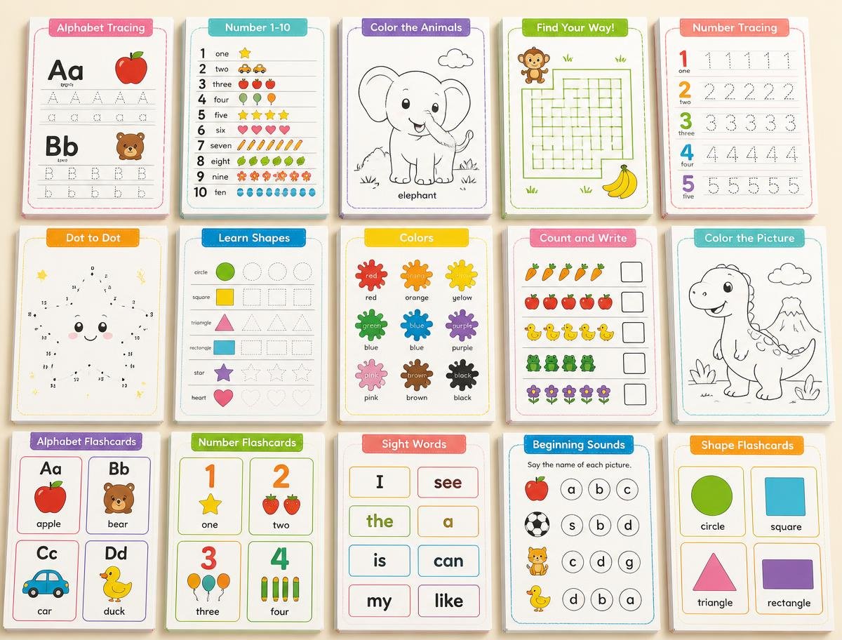 Alphabet, Numbers & Tracing worksheets